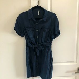 Zara blue structured mini dress